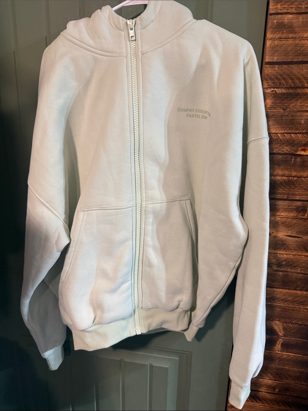 Comfrt Pastel Edit Pale Green Full-Zip Hoodie